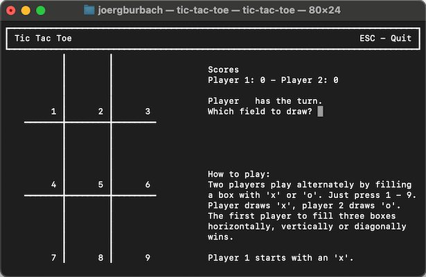 tic-tac-toe screenshot